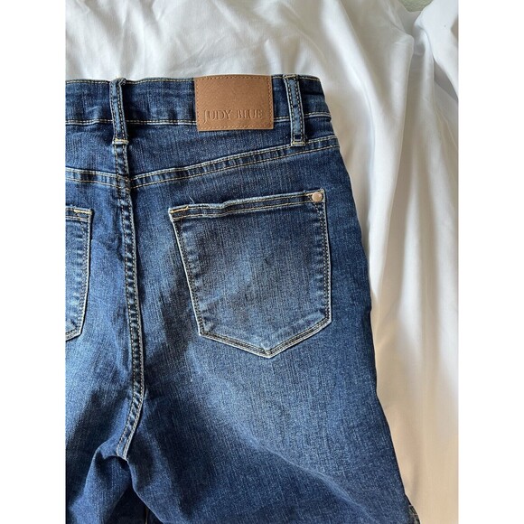 Judy Blue Jean Shorts Womens Blue Stretchy Denim Bermuda large - Picture 2 of 5